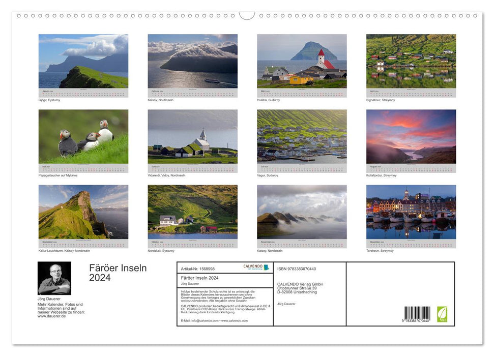 Faroe Islands 2024 (CALVENDO wall calendar 2024) 