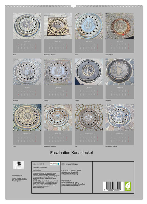 Faszination Kanaldeckel (CALVENDO Premium Wandkalender 2024)