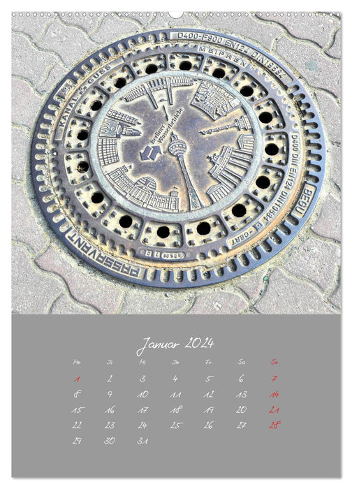 Fascination with manhole covers (CALVENDO Premium Wall Calendar 2024) 