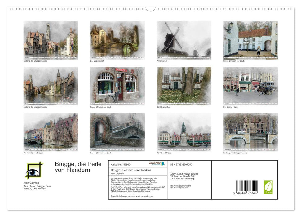 Bruges, the Pearl of Flanders (CALVENDO Premium Wall Calendar 2024) 