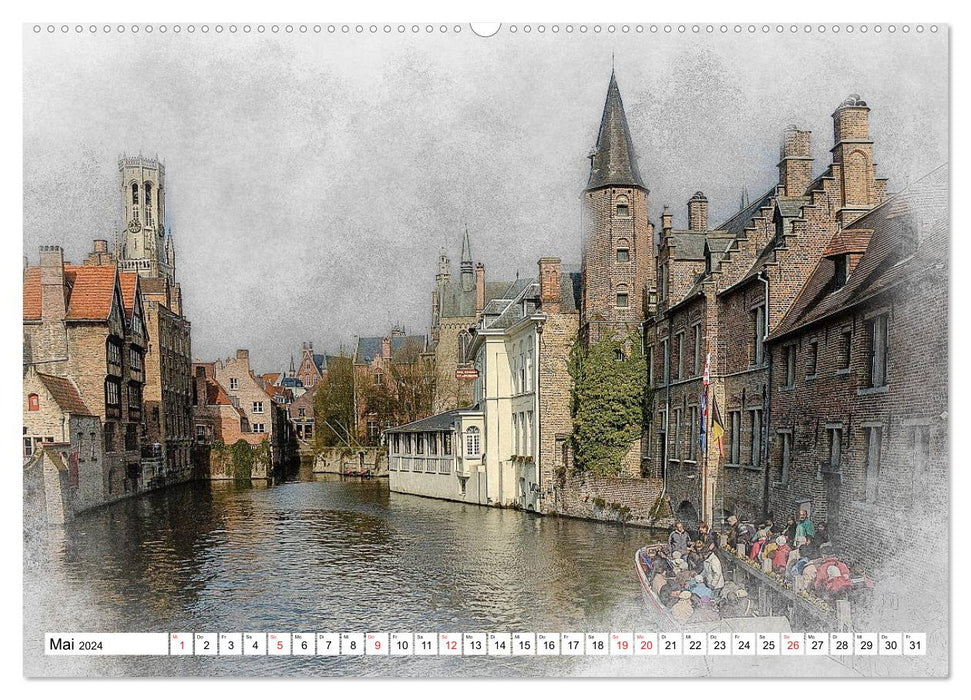 Bruges, the Pearl of Flanders (CALVENDO Premium Wall Calendar 2024) 