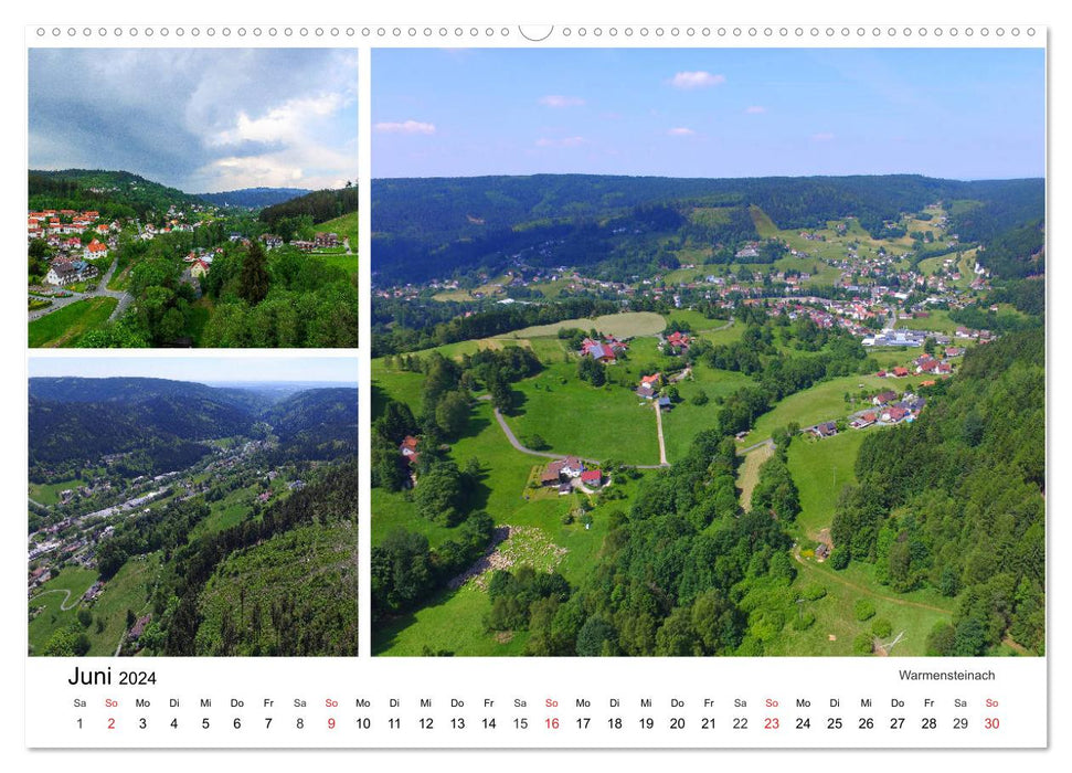 Aerial photos around the Ochsenkopf (CALVENDO Premium Wall Calendar 2024) 