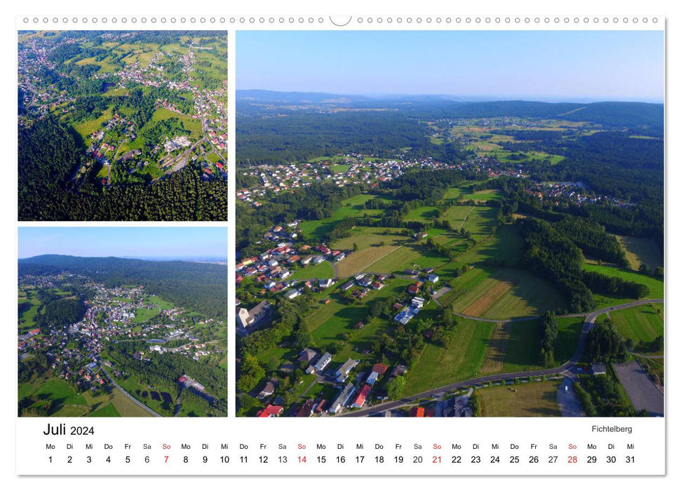 Aerial photos around the Ochsenkopf (CALVENDO Premium Wall Calendar 2024) 