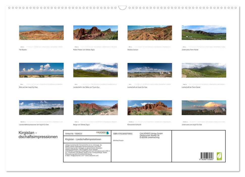 Kyrgyzstan - landscape impressions (CALVENDO wall calendar 2024) 