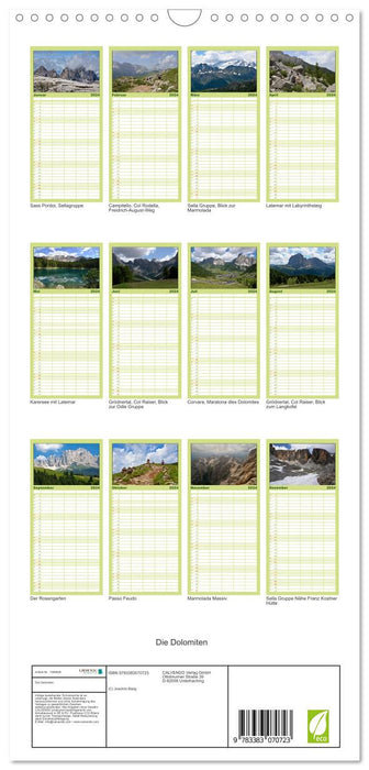 Die Dolomiten – Wanderparadies in Südtirol (CALVENDO Familienplaner 2024)