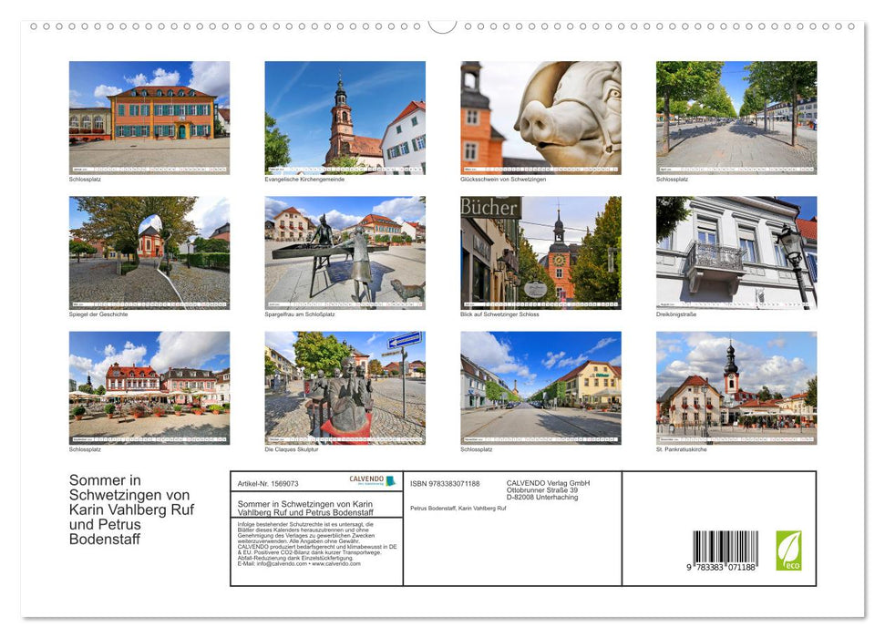 Summer in Schwetzingen by Karin Vahlberg Ruf and Petrus Bodenstaff (CALVENDO Premium Wall Calendar 2024) 
