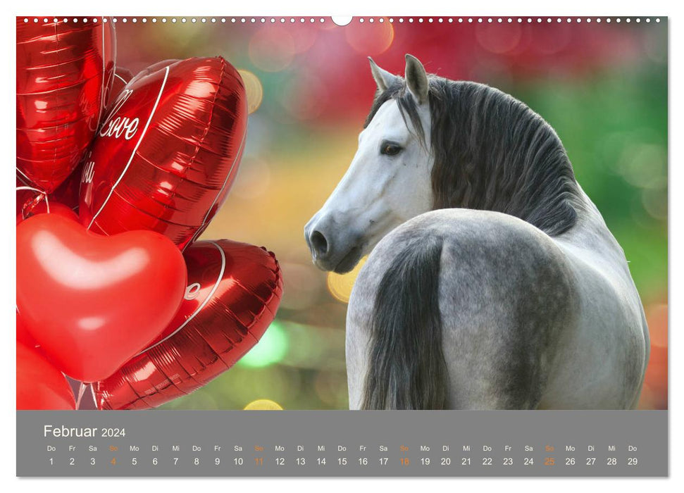 FANTASY Horses Horses Caballos (CALVENDO Premium Wall Calendar 2024) 