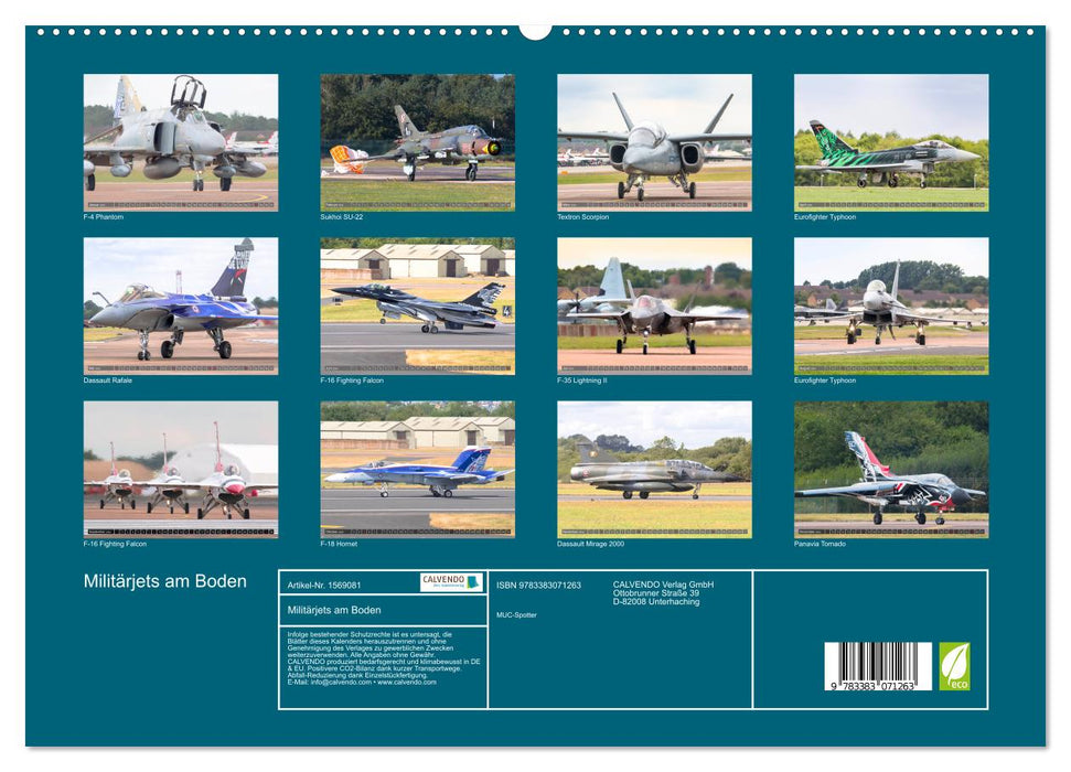 Military jets on the ground (CALVENDO Premium Wall Calendar 2024) 