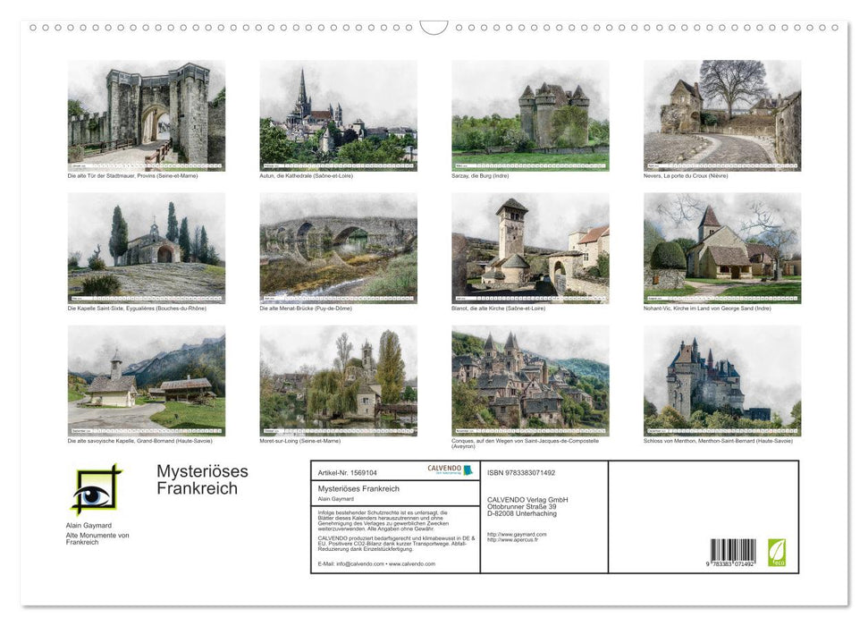 Mysterious France (CALVENDO wall calendar 2024) 