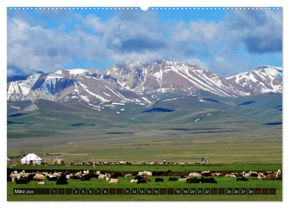Kirgisistan Tadschikistan Afghanistan Pamir Highway Wakhan Korridor (CALVENDO Wandkalender 2024)