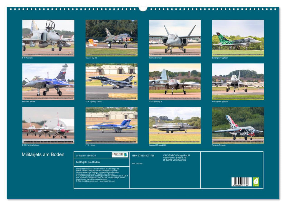 Military jets on the ground (CALVENDO wall calendar 2024) 