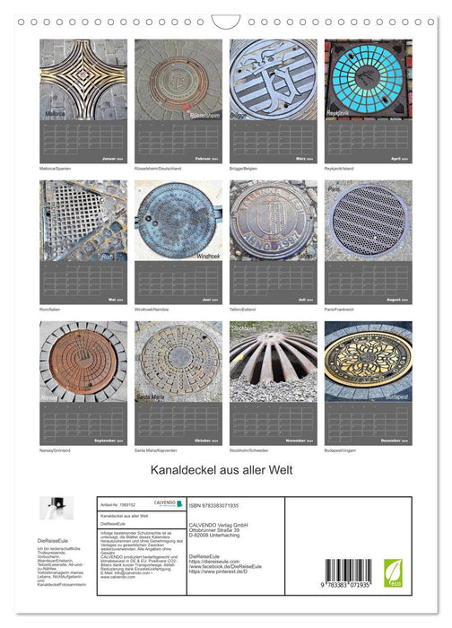 Fascination with manhole covers (CALVENDO wall calendar 2024) 