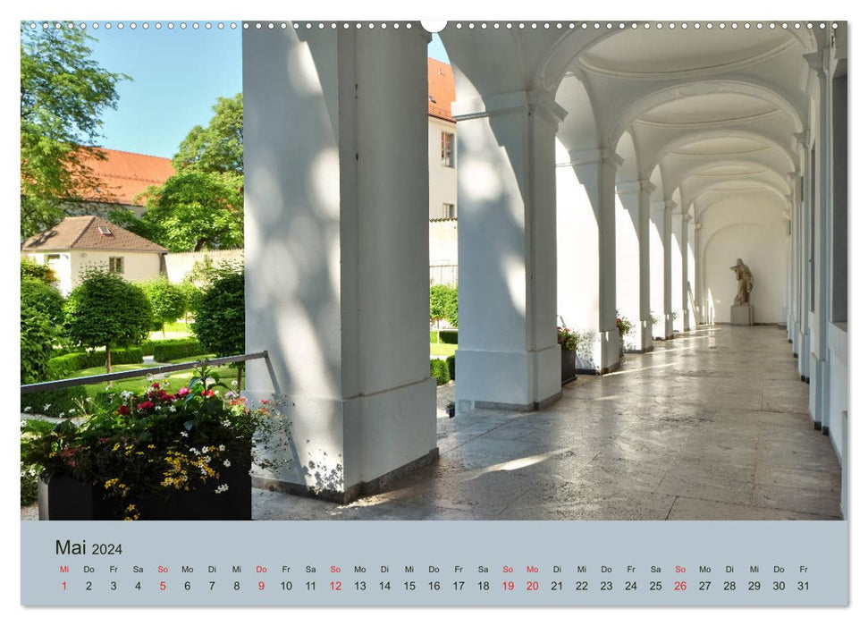 Stressfreie Zone! Parks und grüne Oasen in Augsburg (CALVENDO Premium Wandkalender 2024)