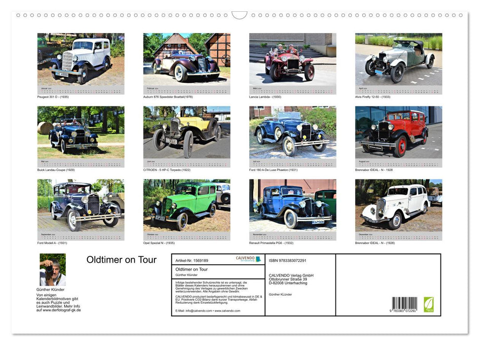 Classic cars on tour (CALVENDO wall calendar 2024) 