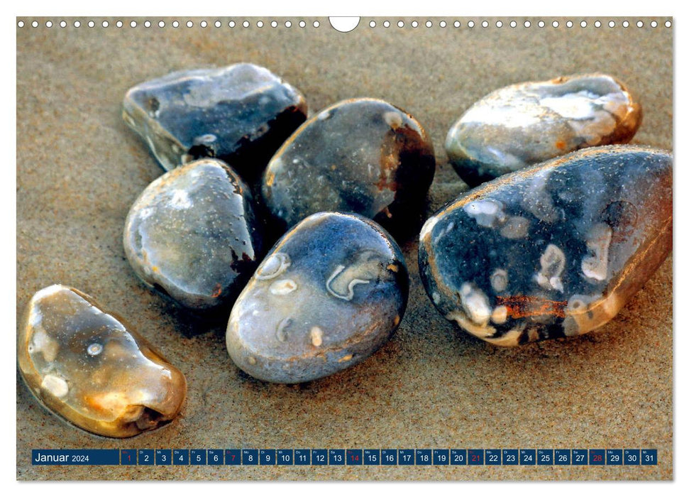 Steinzauberwelten - Steine sammeln auf Rügen (CALVENDO Wandkalender 2024)