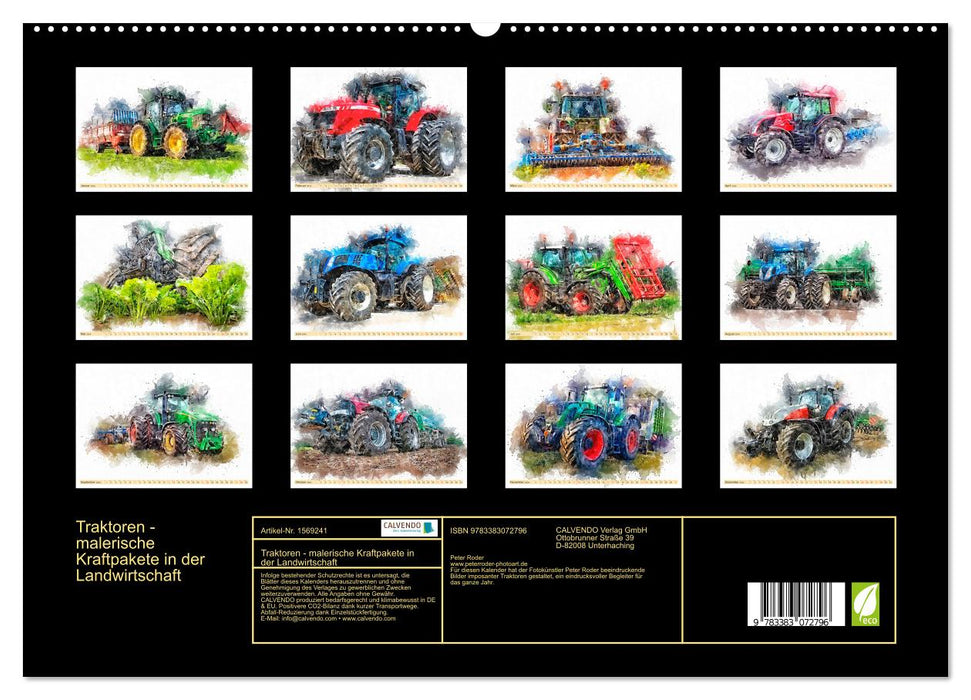 Tracteurs - des puissances pittoresques dans l'agriculture (Calendrier mural CALVENDO Premium 2024) 