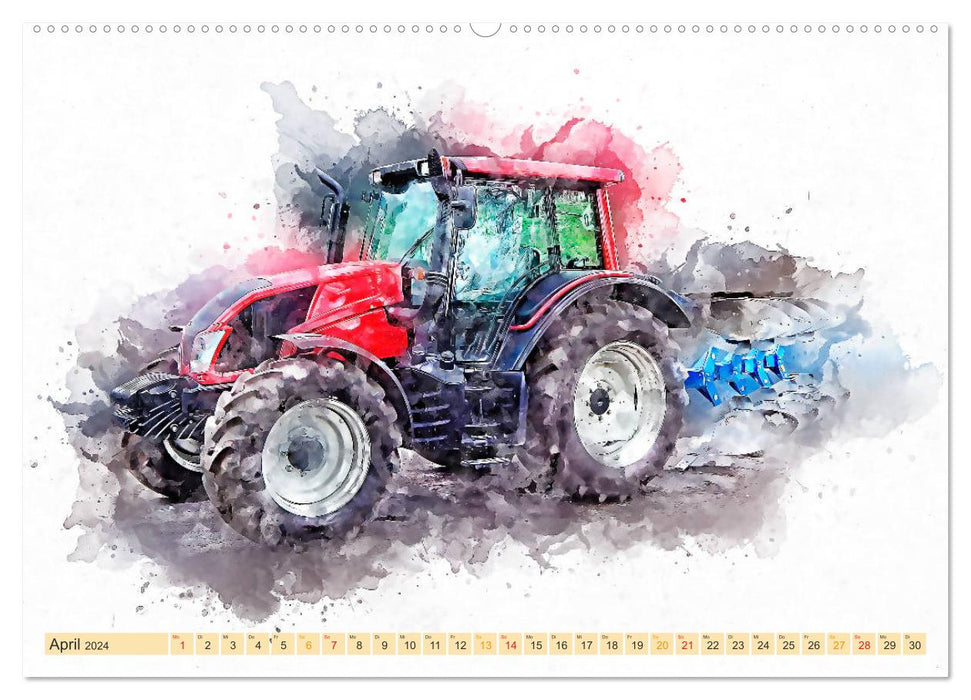 Tracteurs - des puissances pittoresques dans l'agriculture (Calendrier mural CALVENDO Premium 2024) 