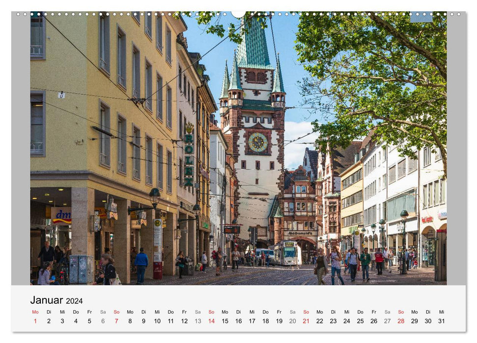 Freiburg im Breisgau. Malerische Stadt am Rande des Schwarzwaldes (CALVENDO Wandkalender 2024)