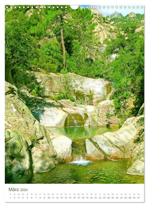 Outdoor en Corse - paradis de la randonnée en Méditerranée (Calendrier mural CALVENDO 2024) 