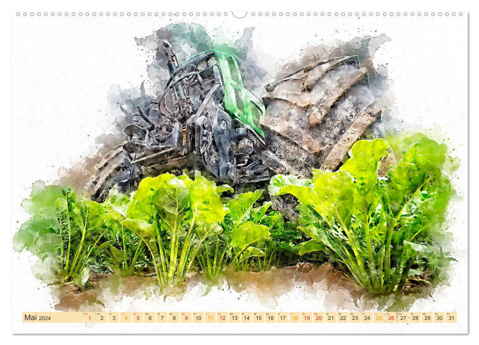 Tracteurs - des puissances pittoresques dans l'agriculture (calendrier mural CALVENDO 2024) 