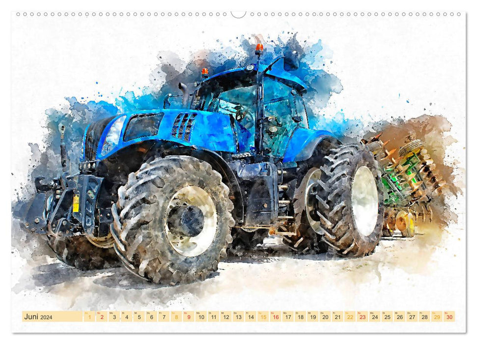Tractors - picturesque powerhouses in agriculture (CALVENDO wall calendar 2024) 