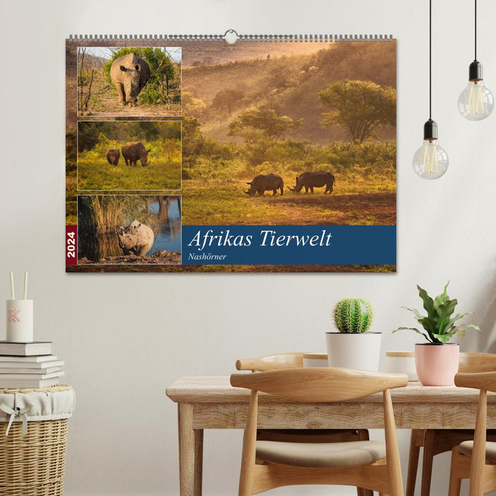 Afrikas Tierwelt: Nashörner (CALVENDO Wandkalender 2024)