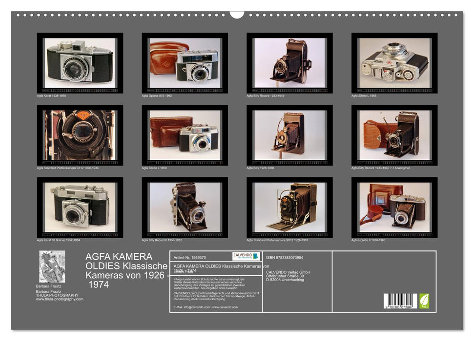 AGFA KAMERA OLDIES Klassische Kameras von 1926 - 1974 (CALVENDO Wandkalender 2024)