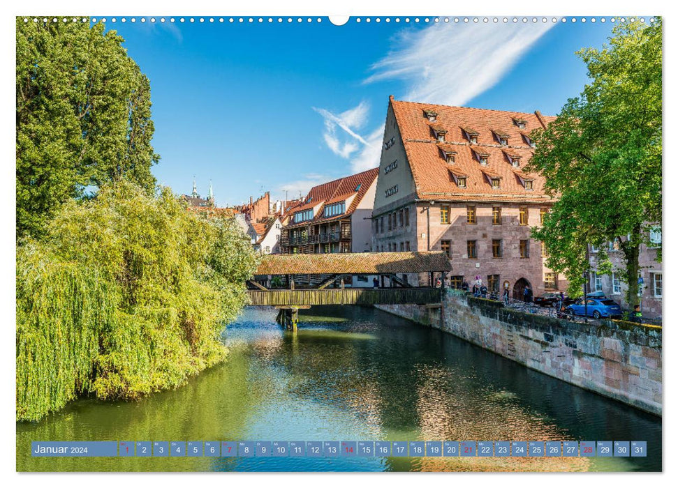 Nuremberg - Historic Old Town (CALVENDO Wall Calendar 2024) 