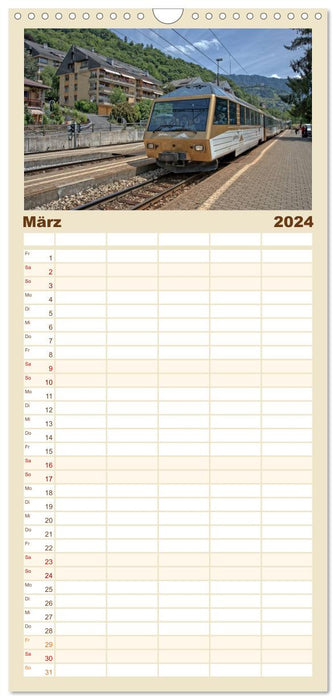 Schweizer Eisenbahn (CALVENDO Familienplaner 2024)