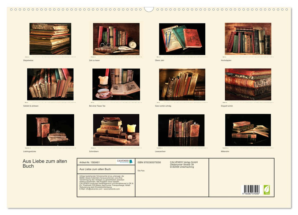 Aus Liebe zu alten Büchern (CALVENDO Wandkalender 2024)