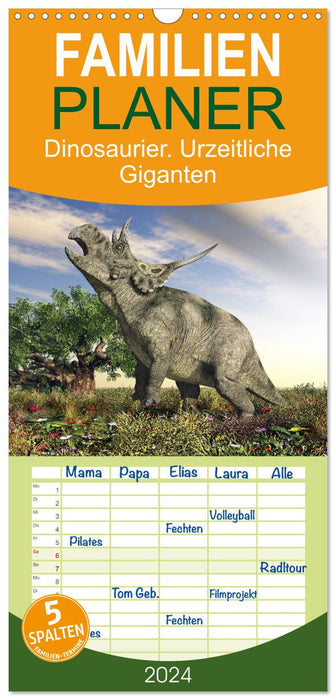 Dinosaurier. Urzeitliche Giganten (CALVENDO Familienplaner 2024)