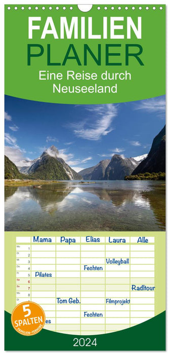 Un voyage à travers la Nouvelle-Zélande (Agenda familial CALVENDO 2024) 
