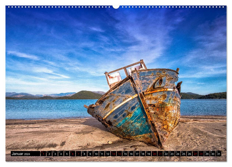 Schiffswracks - morbide Schönheiten (CALVENDO Premium Wandkalender 2024)