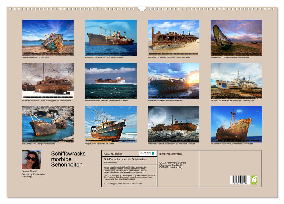 Shipwrecks - morbid beauties (CALVENDO wall calendar 2024) 