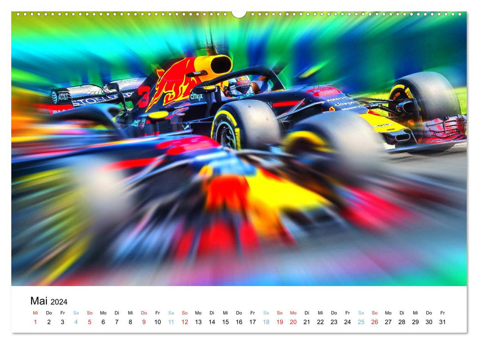 Formula 1 creative - Digital Art by Jean-Louis Glineur (CALVENDO wall calendar 2024) 