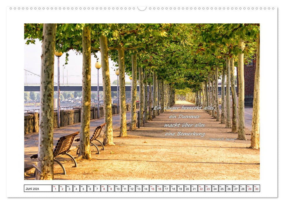 Views of Düsseldorf with quotes from Heinrich Heine (CALVENDO wall calendar 2024) 