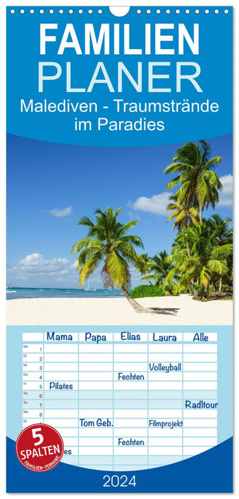 Maldives - plages de rêve au paradis (Planificateur familial CALVENDO 2024) 
