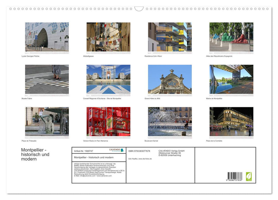 Montpellier - historical and modern (CALVENDO wall calendar 2024) 