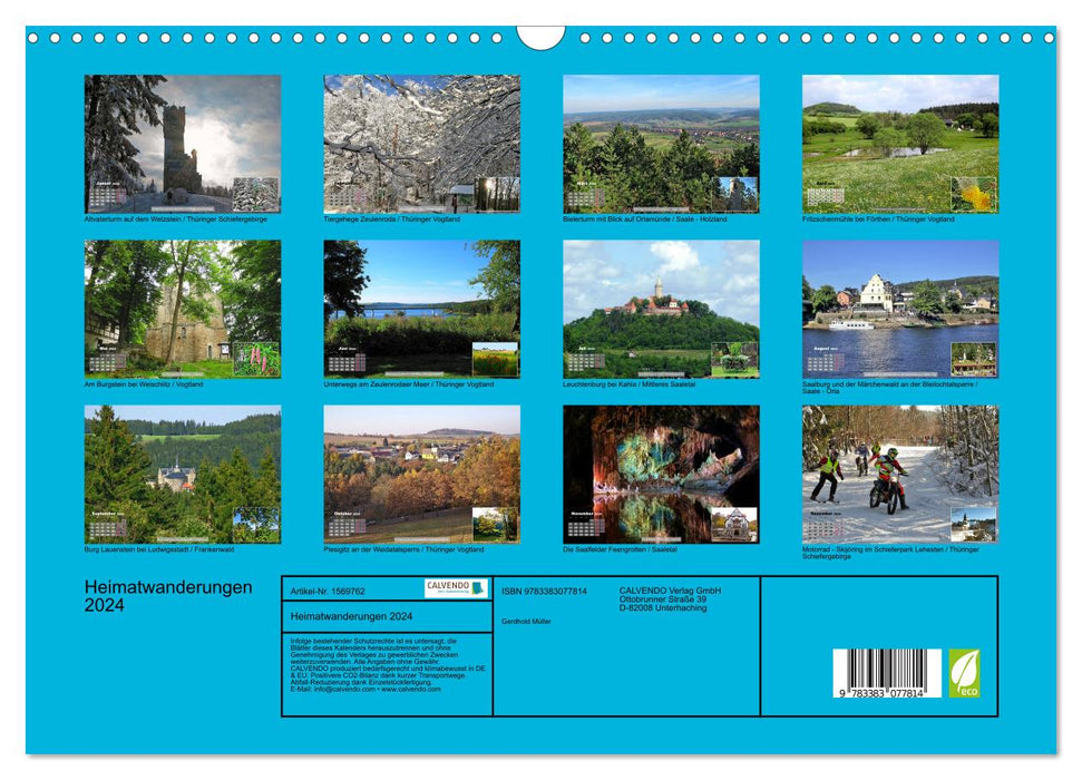 Heimatwanderungen 2024 (CALVENDO Wandkalender 2024)