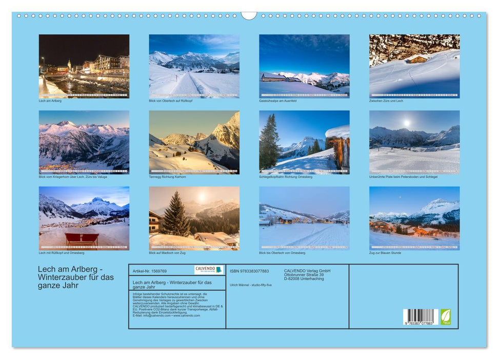 Lech am Arlberg - winter magic for the whole year (CALVENDO wall calendar 2024) 