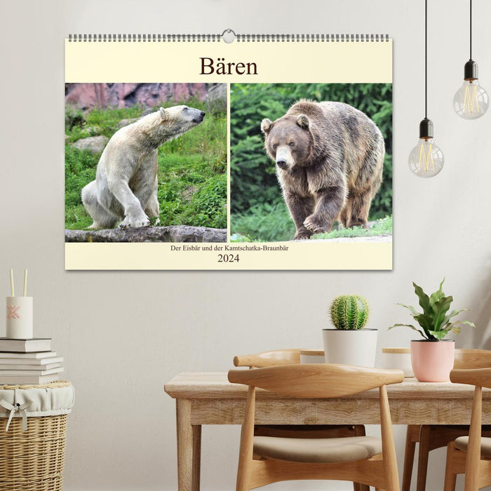 Bären - Der Eisbär und der Kamtschatka-Braunbär (CALVENDO Wandkalender 2024)