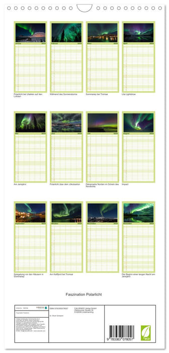 La fascination des aurores boréales (Planificateur familial CALVENDO 2024) 