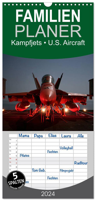 Kampfjets • U.S. Aircraft (CALVENDO Familienplaner 2024)