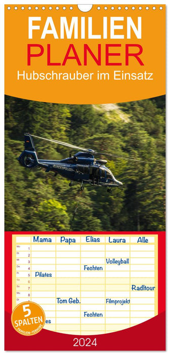 Hélicoptère en utilisation (planificateur familial CALVENDO 2024) 