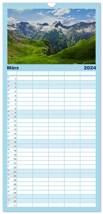 Traversée alpine (Agenda familial CALVENDO 2024) 