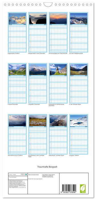 Traumhafte Bergwelt Kalender (CALVENDO Familienplaner 2024)