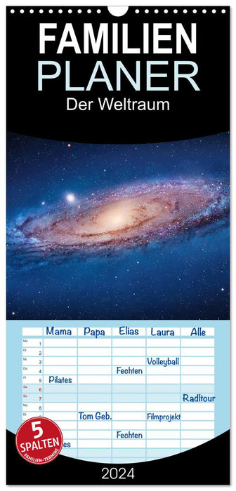 Der Weltraum. Spektakuläre Gasnebel und Galaxien (CALVENDO Familienplaner 2024)