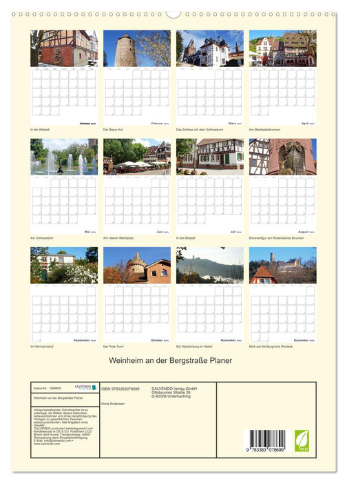 Weinheim an der Bergstrasse Planner (CALVENDO Premium Wall Calendar 2024) 