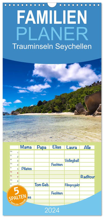 Trauminseln Seychellen (CALVENDO Familienplaner 2024)