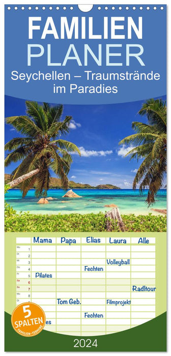 Seychelles – plages de rêve au paradis (Planificateur familial CALVENDO 2024) 